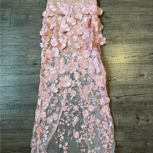 Floral Pink Sheer Dress